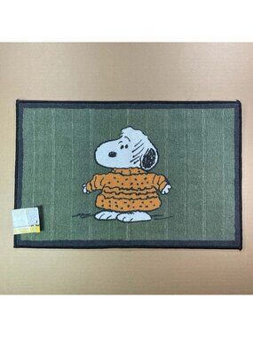 Peanuts Snoopy in Orange Sweater Home Bath Rug Mat 30x20 Non-Skid Polyester NWT